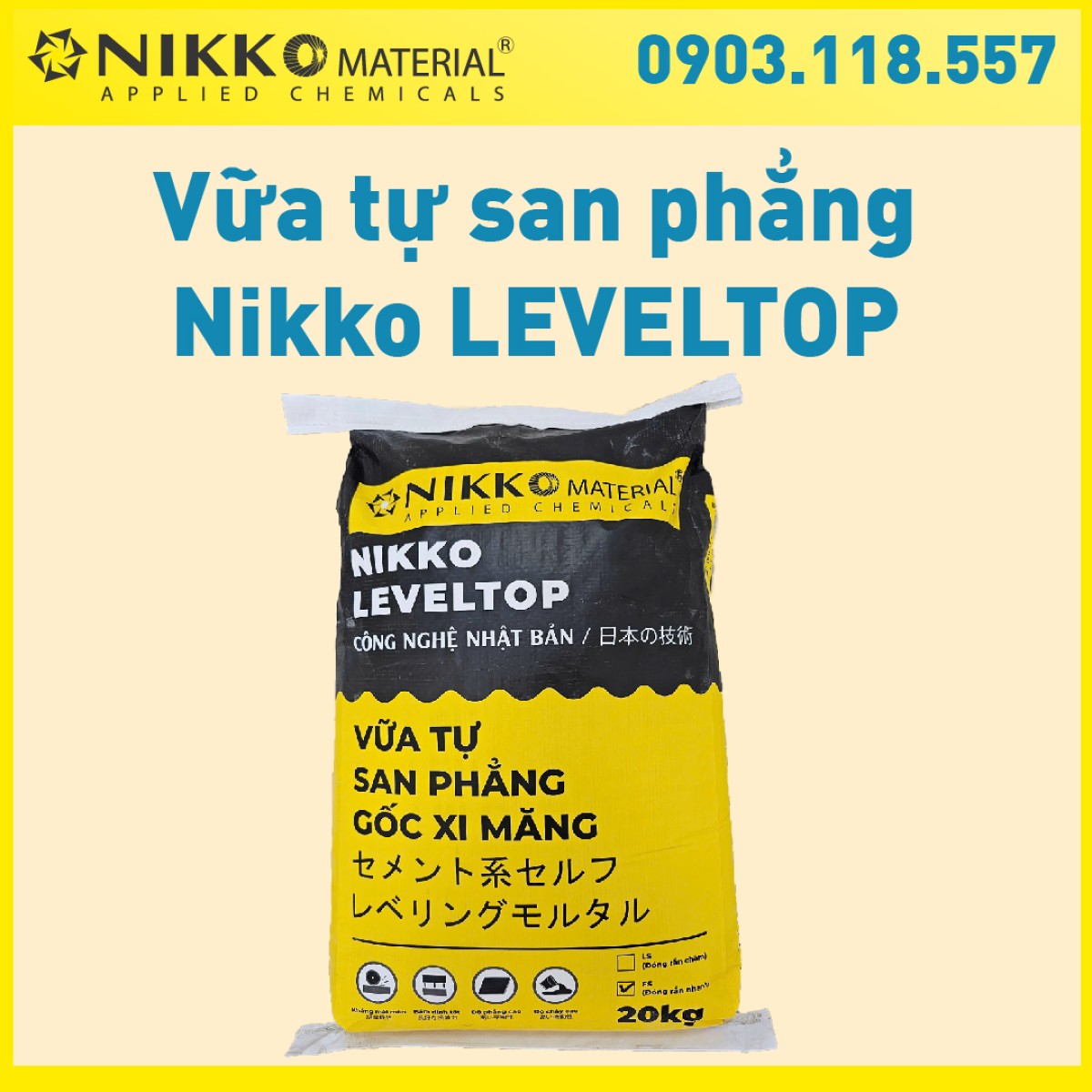 NIKKO LEVELTOP LS – Vữa tự san phẳng đóng rắn chậm