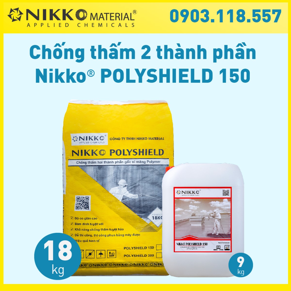 NIKKO POLYSHIELD 150 – Hợp chất chống thấm đàn hồi 2 thành phần