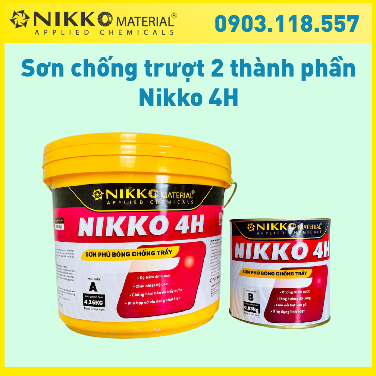 NIKKO 4H – Sơn phủ bóng chống trượt 2 thành phần
