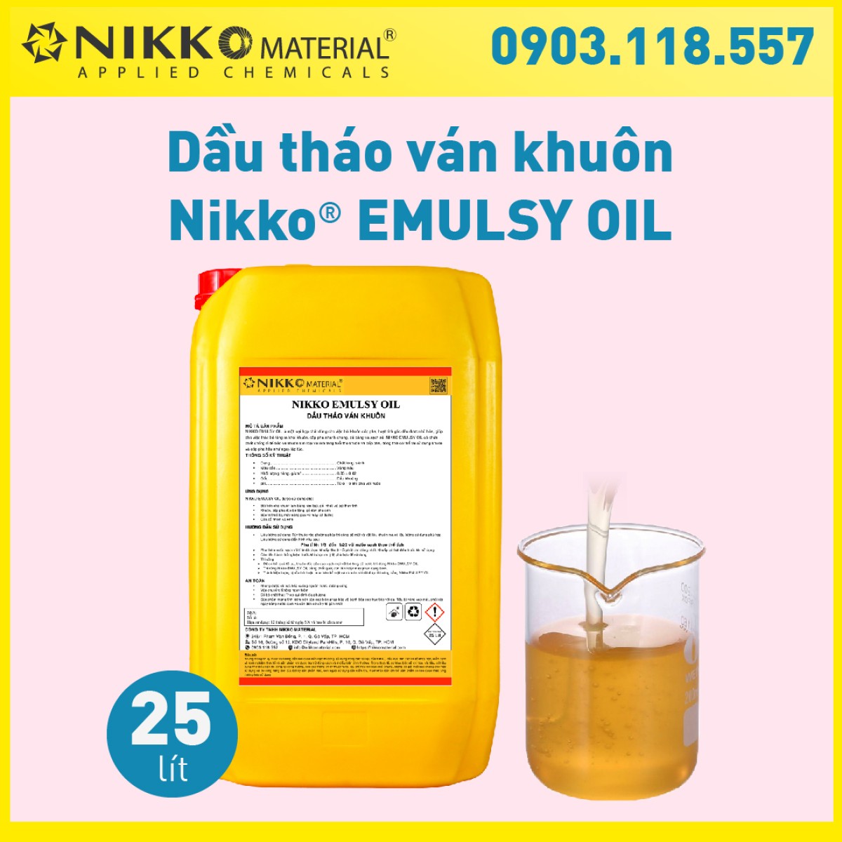 NIKKO EMULSY OIL – Dầu tháo ván khuôn gốc nhũ tương
