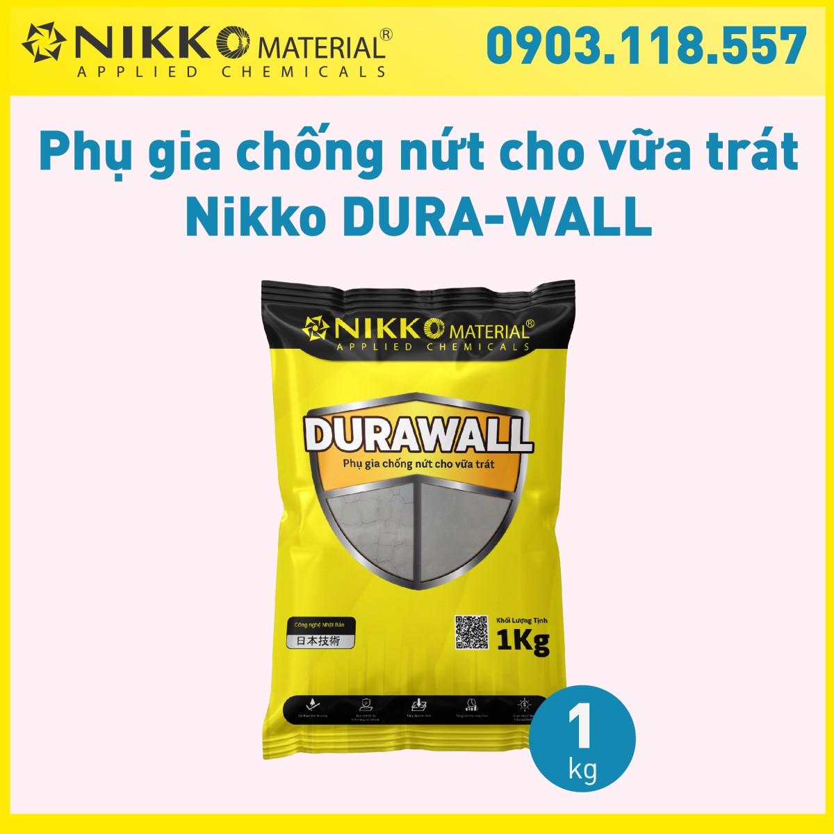 NIKKO DURAWALL – Phụ gia giảm nứt cho vữa trát